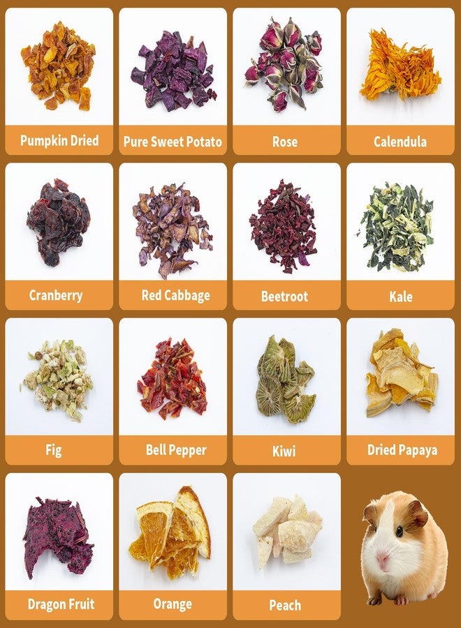 MHLLGN Bunny Treats, Treat Box with 15 Kind of Snacks for Rabbit, Hamster, Chinchilla, Guinea Pig and Other Small Pets, Chinchilla Treats, Guinea Pig Treat - Image 3